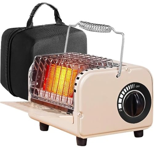 HYQNG 2 In 1 Portable Propane Radiant Heater & Stove, 1200W, Industrial Style, Adjustable Temperature, 3-Speed, Indoor/Outdoor, 13x15.5x13cm