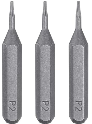 QUARKZMAN 3 Stück P2 Pentagon Schraubendreher Bit Set, Bitsatz 4mm Sechskantschaft 28mm/1,1 Zoll Länge Magnetisch 5 Punkt Kopf Hex Bits S2 Stahl Werkzeugset Elektroschrauber Akkuschrauber