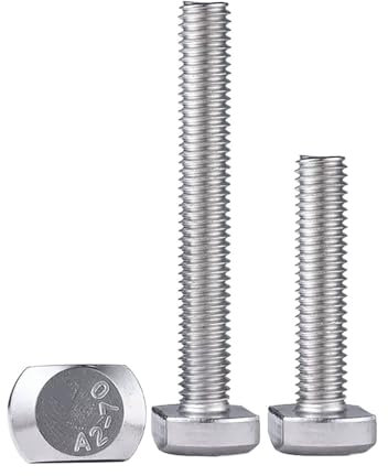 KKXXYQFC Vis 1/2/5pcs Vis en Tolt T M5 M6 M8 M10 M12 304 A2 Boulons de la tête de la Forme Rectangle (Taille: (5pcs) M6, Couleur: 65 mm)