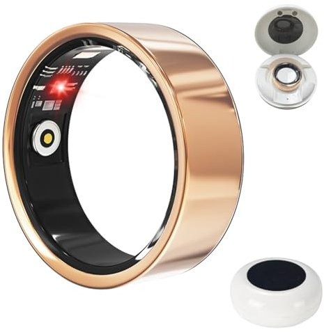Fitness Rings for Women, Smart Ring for Sleep Heart Rate Blood Pressure Oxygen Monitor Waterproof Activity Ring Tracker Pedometer Calories Step Counter w/Charger Case, Rose Gold #12