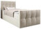 Boxspringbett Manhattan 90x200 cm in Beige – Skandinavisches Einzelbett mit Stauraum – Gepolstertes Kopf- & Fußteil – Komfortables Stauraumbett für Jugendzimmer, Gästezimmer & kleine Räume