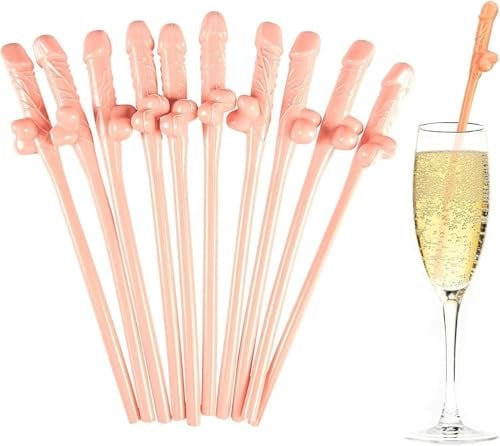 10pcs Novelty Drinking Straws for Bachelorette Party, Reusable Straws for Parties, Cocktail Straws Naughty Drinking Straw, Bachelorette Night Toy Games for Bar Bachelorette Party Birthday Wedding