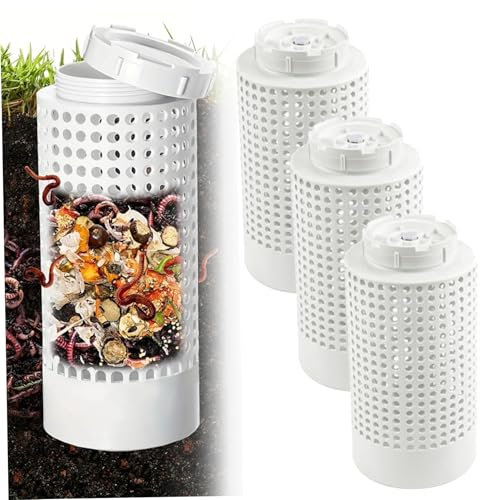 In Bodenkompostbehälter 3pcs im Bodenkompostbehälter, 4x10 Zoll PVC Composter Tumbler Outdoor, für Fische, Garnelen, Krabben, Schneckenzucht, Garten, Hof, Abwasserbehandlung