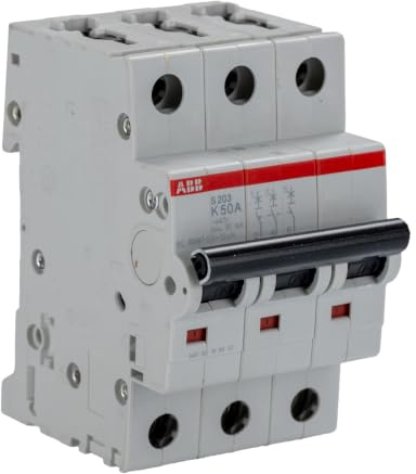 ABB S200 Miniaturüberlastschalter Typ K, Pol 3-polig 50A 400V ac, Abschaltvermögen 6 kA System Pro M Compact