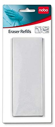 Nobo Nachfüll-Pads für Whiteboard-Tafelwischer, 10 Stück, Ideal für Dry Wipe Oberflächen, 1901434