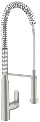 Grohe K7 Küchenarmatur, hoher Auslauf, Profibrause, SuperSteel 32950DC0, Large