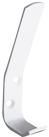 Amig - Colgador para la Ropa de Acero con Diseño Simple Mod.11-115 x 18 mm - Gancho Atornillable para Paredes o Puertas - Acabado en Blanco Epoxi