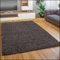 Paco Home Teppich Wohnzimmer Schlafzimmer Hochflor Shaggy Flokati Optik Einfarbiges Design Weich Flauschig Moderne Deko, Grösse:200 cm Quadrat, Farbe:Anthrazit