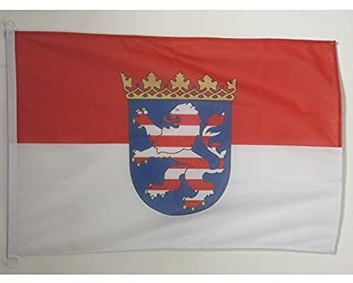AZ FLAG Bootflagge Hessen 45x30 cm, Hessen Bootsfahne 30 x 45 Cm Marine Flaggen - Flaggen