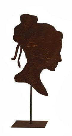 Rost Deko - Dekoobjekt für Garten - Große Frauenbüste/Dekobüste - Metall/Edelrost - Höhe 50cm - Gartendekoration/Silhouette