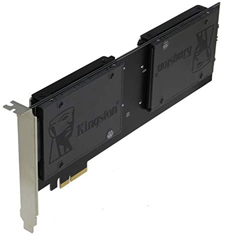 Sedna - PCIe 4X - Quad 2.5 Inch SATA SSD RAID Controller Card (RAID 0/1/10) Marvell HyperDuo Technology (With Built in Power Circuit, no Need SATA Power Connector) (SSD/HDD not included)