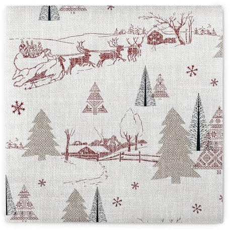 Mank GmbH Airlaid Servietten 40x40 cm Premium Einweg Serviette stoffähnlich und saugstark perfekt für Weihnachtsfeiern & Adventsfeiern Weihnachtsservietten mit Wintermotiv 50 Stück Rudi