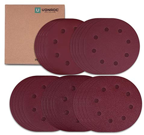 VONROC Set di carta abrasiva, 25 pezzi, universale, per levigatrici da parete/soffitto, 180 mm