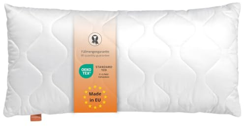 sleepling Kopfkissen 45x90 cm, Kissen, Polster, Bettkissen, Basic 100 | Füllung: Klimafaser, Nachfüllbar, Allergiker Pillow, langes Schlafkissen 45 x 90, Waschbar, Made in EU, OEKO-TEX