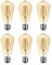 SD LUX Lot de 6 ampoules LED E27 à filaments vintage ST64, sans scintillement à vis Edison – 6 W (équivalent 60 W) 650 lm blanc chaud 2700 K AMBRE, non variable. [Classe énergétique A+]