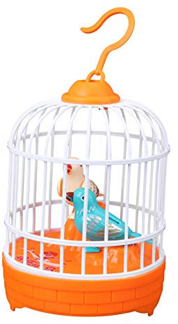Toddmomy Singen Zwitschern Vogel Aktiviert Vogel im Käfig Vogel Sounds Spielzeug Orange Vogel Tier Singen Spielzeug für Kinder Kinder Kleinkind Pädagogisches Spielzeug Keine