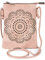 styleBREAKER Damen Mini Bag Umhängetasche mit Blumen Lasercut Cutout Muster und Strass, Schultertasche, Handtasche 02012367, Farbe:Altrosa