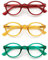 PANTONA-Pack3 Occhiali da lettura Presbyopia Occhiali da vista stanchi Ultra Rotondo, deliziosamente Retro e moderno per uomini e donne, modello misto e universale.