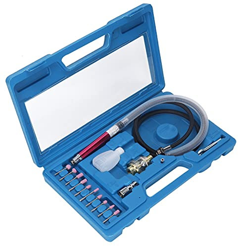 Youyijia 17Pcs 1/8/1/10 Air Micro Die Grinder Kit 54,000rpm Pneumatic Polisher Air Die Grinder for Use with Most Compressors
