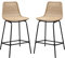 Tabourets de Bar Îlot Central Rotin et Métal - Coloris Naturel Bali | Lot de 2