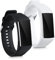 kwmobile Straps Compatible with Polar A360 / A370 Straps - 2x Replacement Silicone Watch Bands - Smartwatch or Fitness Tracker - Black/White