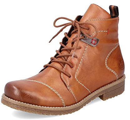 Rieker Damen Schnürstiefeletten 73501, Frauen Stiefeletten,schnürboots,übergangsschuhe,Stiefel,Bootee,Booties,halbstiefel,braun (24),38 EU / 5 UK