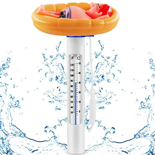 Schwimmbadthermometer,Schwimmende Wasserthermometer,Teich Wasserthermometer,Schwimmende Pool Thermometer,Floating Schwimmbad Wasser Thermometer Bruchsicheres mit Schnur,Wasser Temperatur