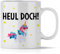 mindmonkeys® Tasse mit Spruch Heul doch Einhorn mit Spruch Witzig Geschenk Geschnekidee zum Geburtstag Keramik 300 ml