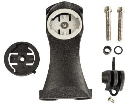 SILCA Chisela Out Front 3D-gedruckte Titan-Computerhalterung mit integriertem Licht oder GoPro-Halterung | Titanschrauben und T-Tray für Light oder GoPro – breit (23–40 mm)