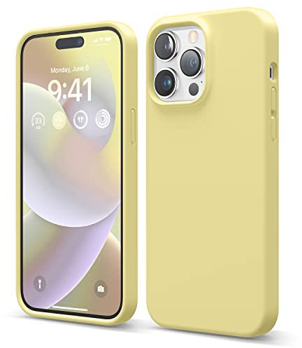 elago Liquid Silicone Case Compatible with iPhone 14 Pro Max Case (6.7), Premium Silicone, Full Body Protection - 4 Layer Shockproof Phone Cover, Anti-Scratch Soft Microfiber Lining (Yellow)