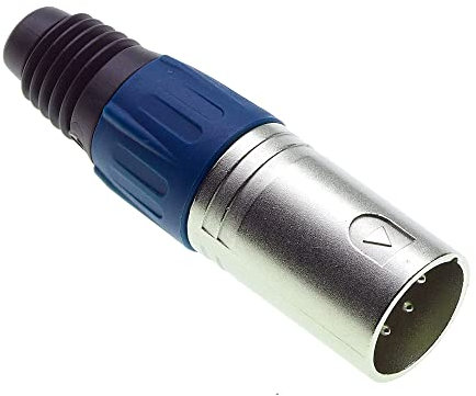 Keple 4-poliger XLR-Stecker, blau - männlicher Audio-Mikrofon-DMX-Stecker Klinkenstecker, nicked-Plated Adapter, Metallkonstruktion Stecker mit Kunststoffgehäuse