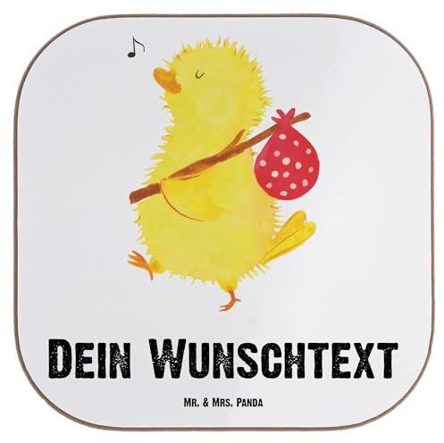 Mr. & Mrs. Panda Personalisierter Untersetzer Küken Wander - Ostergeschenke, Osterdeko, Personalisierte Geschenke, Osternest, Personalisierte