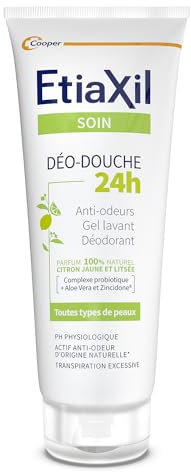 ETIAXIL - Déo-Douche - Gel Douche Transpiration Excessive - Corps - Peaux sensibles - Citron jaune et Listée - 200 ml