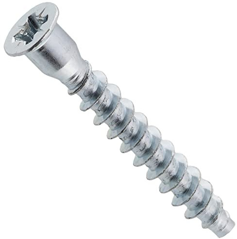 AERZETIX - C65817 - Lot de 100 Vis euro Ø7x50 mm pour meubles à tête fraisée PZ - assemblage de bois - confirmat placard commode armoire étagère lit tiroir travaux menuiserie - en acier