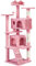 Yaheetech Kratzbaum Stabiler Katzenbaum Katzenkratzbaum Katzenmöbel, Kletterbaum für Katzen Höhe 158 cm, Rosa