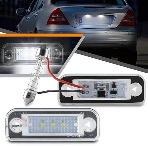 OZ-LAMPE LED Number Plate Lights for Merceds-Benz E-CLASS W211 4D 5D C-CLASS W203 5D CLS-CLASS C219 4D SLK-CLASS R171 2D