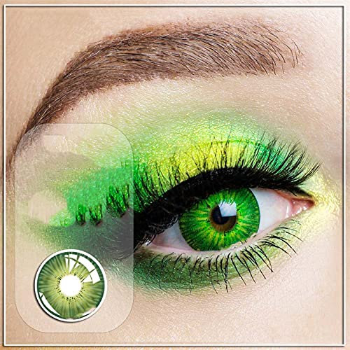 1pair York pro Cosplay farbige Kontaktlinsen for Augen,Ohne Sehstärke (Farbe : New York Jade Green)