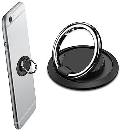 Jitnga Handy Ring Halter, Finger Ring Stand Handy Ring Halterung Ständer, Phone Ring Halterung, Fingerhalterung 360 Grad Drehung Geeignet Für Alle Arten Von Handys Und Smartphones (Schwarz)