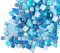 200g Kristall-Mosaik-Glasfliesen, Irregulär Bunte Kleine Mosaiksteine Glasstücke zum Basteln, Haus Deko(Aqua Blau)