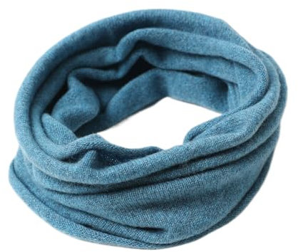 Prettystern Damen Herren Kaschmir Loop Schal Cashmere Schlauchschal feinstrick Schal Halstuch Winter Schlauch-Schal Blau