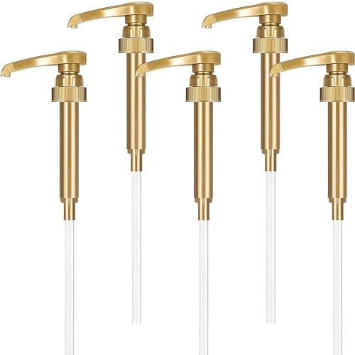 Lot de 5 pompes à sirop de café réutilisables, doseur sirop pour bouteilles aromatisantes de café, café à la maison