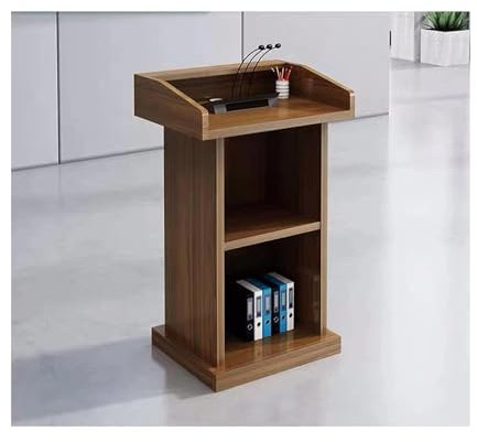 SAAKO Stehpult Tragbare Rednerpulte, moderner Planken-Podiumsständer mit 2 offenen Ablagekanzeln für Kirchen, 60 x 40 x 110 cm, Hotel-Willkommenspodium fortschrittlich