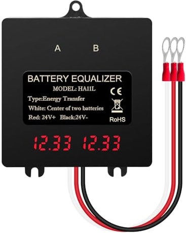 Jadeshay 24V Batterie Égaliseur, Equilibreur de Batterie Équilibreur de Tension de Batterie du système Solaire avec Affichage LED pour Batterie au Lithium au Plomb