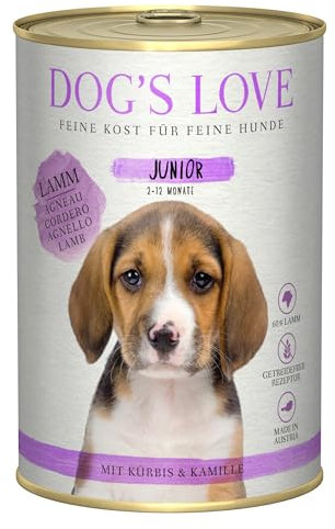 Dog's Love Puppy | Nassfutter für Welpen (Welpen) | 6 x 400 g (6 x Lamm)