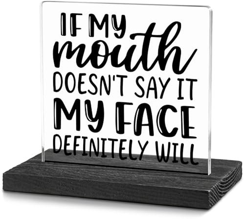 Funny Office Desk Accessories Sarcastic Office Decor Sign for Cubicle Shelf Funny Plaques for Desks Humorous Hilarious Gifts for Coworker Colleague Women Manager Boss Lady Leader WDSS31