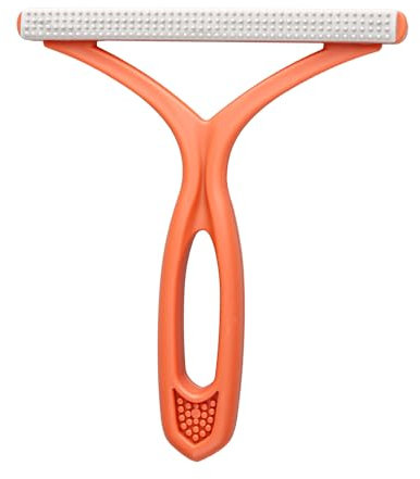 Tabanzhe Pet Hair Remover,Double Sided Plastic Scraper for Pet Hairs,Portable Lint Fluff Cleaner Reusable Dog Cat Hair Removal Tool for Clothes Carpet Sofa Furniture(Orange)