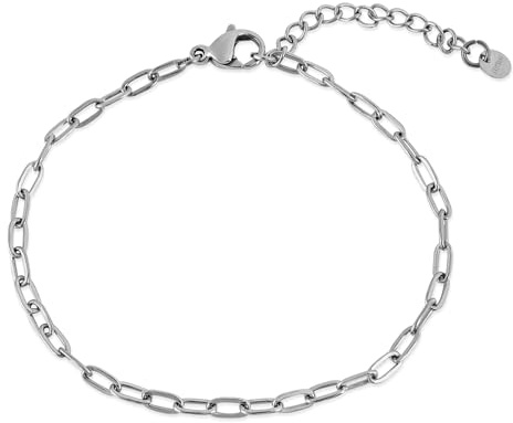 Akitsune Damenarmband | Elegantes 316L Edelstahlarmband für Frauen | Wasserfest und Antiallergen | Schlankes Kettenarmband mit 15 cm Länge + 3 cm Verlängerung