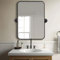 Warmiehomy Bathroom Mirror for Wall Black Rectangular Frame Wall Mounted Mirror for Bedroom Makeup Living Room Entryways Hallway 80x60cm