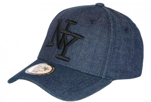 Hip Hop Honour Cap NY Blue Denim Jeans Trend Baseball Boston – Einheitsgröße – Blau