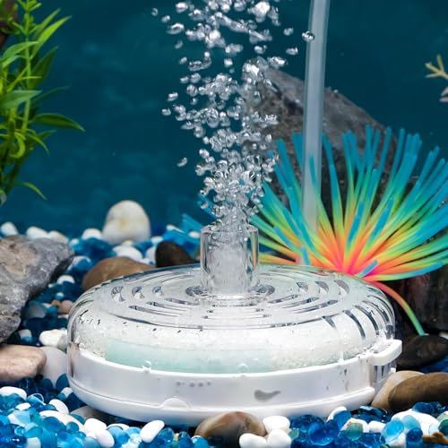 Pawfly Grand Filtre d'Aquarium Silencieux pour Betta, Fry, Crevettes et Petits Poissons - Bio Filtre Submersible avec Mousse et Balles Filtrantes pour 75 à 150 L (Pompe à Air Non Incluse)